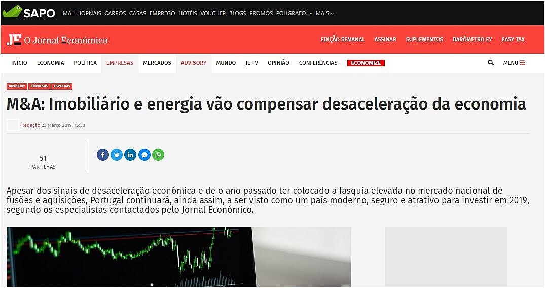 M&A: Imobilirio e energia vo compensar desacelerao da economia